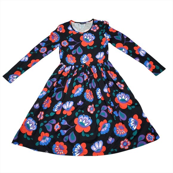 Marimekko Mollamaija Floral Dress XS Long Sleeve Pockets Cotton Gatherin… - Picture 3 of 12
